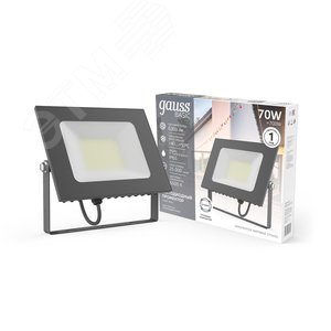 Прожектор BASIC 70W 6300lm 6500K 200-240V IP65 графитовый LED 1/10 | 688100370 | Gauss - фото 3