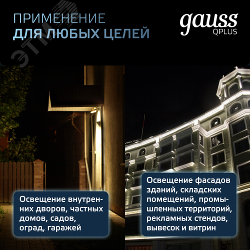 Прожектор светодиодный ДО 100 Вт 10500 Лм 6500К AC 220В IP65 210х32х283 мм матированное закаленное стекло Qplus - фото 11