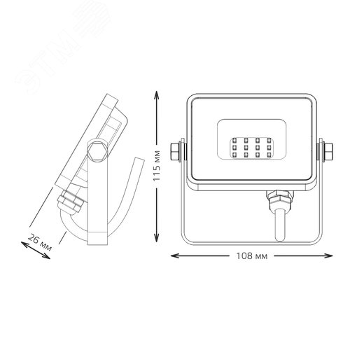 Прожектор Qplus 10W 850lm 6500K 200-240V IP65 графитовый LED 1/20 | 690511310 | Gauss - фото 17