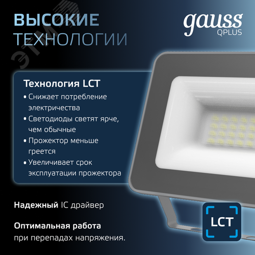 Прожектор светодиодный ДО 20 Вт 2100 Лм 6500К AC 220В IP65 102х28х125мм матированное закаленное стекло Qplus - фото 8