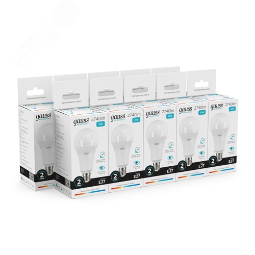 Лампа светодиодная LED 35 Вт 2740 лм 4100К А67 груша нейтральный E27 AC 220В Elementary 9