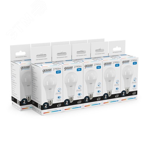 Лампа светодиодная LED 35 Вт 2790 лм 6500К А70 груша холодный E27 AC 220В Elementary 9