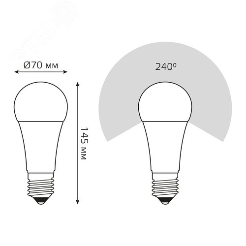 Лампа светодиодная LED 30 Вт 2360 лм 4100К А67 груша нейтральный E27 AC 220В Elementary - фото 14