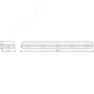 Светильник под светодиодную лампу ДСП 1хG13 AC 220В IP65 1260х70х61мм Пластик с отражателем для лампы 1200мм INDUSTRY Gauss - фото 7