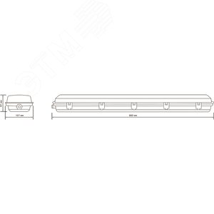 Светильник под светодиодную лампу ДСП 2хG13 AC 220В IP65 660х107х61мм Пластик с отражателем для лампы 600мм INDUSTRY Gauss - фото 7
