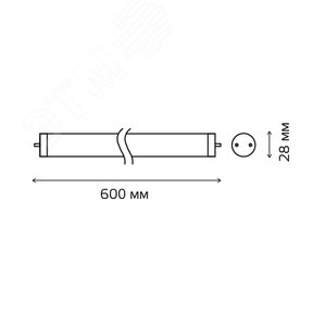 Лампа светодиодная LED 10 Вт 800 лм 6500К трубка Т8 холодный G13 AC 220В стеклянная Elementary - фото 5