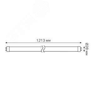 Лампа светодиодная LED 20 Вт 1600 лм 6500К трубка Т8 холодный G13 AC 220В стеклянная Elementary - фото 5