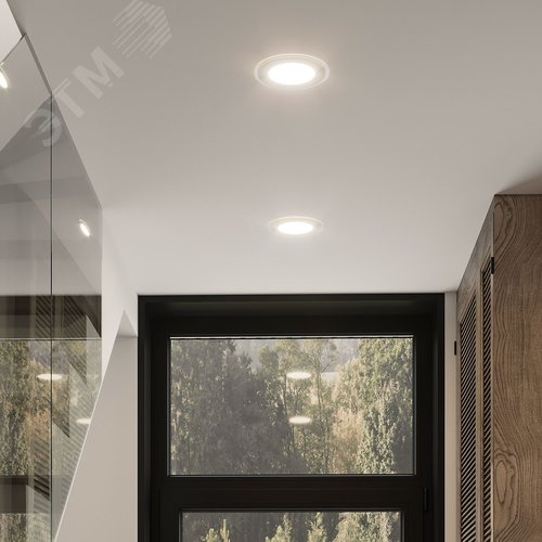 Светильник светодиодный встраиваемый ДВО-12  Вт 900 Лм 3000К круг IP20 монтажный d118 мм 160х35 мм 220-240  В декоративное стекло Glass Gauss (947111112) 14