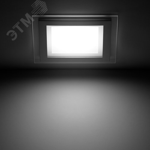 Светильник светодиодный даунлайт ДВО 12 Вт 990 лм 4000К AC 220В IP20 квадрат 160х160х36мм монт разм 118х118мм Алюминий с декоративным стеклом Glass 17