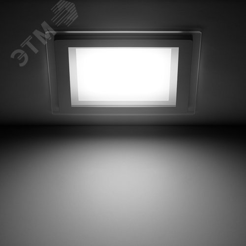 Светильник светодиодный ДВО 18 Вт 1480 лм 4000К AC 220В IP20 квадрат 200х200х36мм монт разм 170х170мм Алюминий с декоративным стеклом Glass Gauss 18