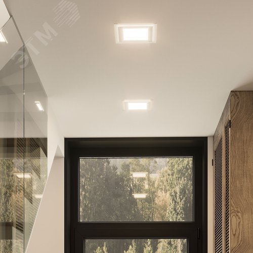 Светильник светодиодный ДВО 18 Вт 1480 лм 4000К AC 220В IP20 квадрат 200х200х36мм монт разм 170х170мм Алюминий с декоративным стеклом Glass Gauss 16