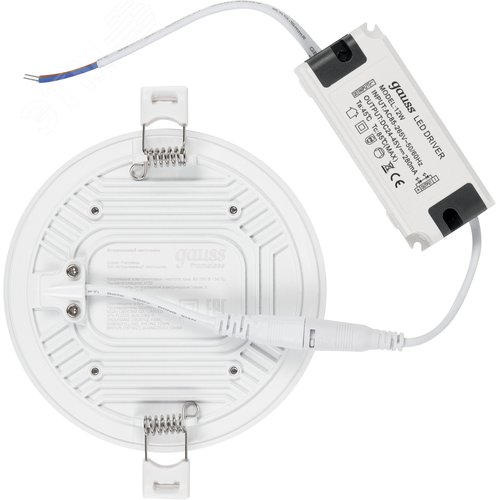 Светильник светодиодный даунлайт ДВО 12 Вт 1200 лм 4000К AC 220В IP20 круг D120х27мм монт d106мм Пластик безрамочный Frameless 12