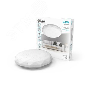Светильник светодиодный LED НПС ДБО 24 Вт 4000К d340х75 мм IP20 Space Diamond Basic Gauss - фото 2