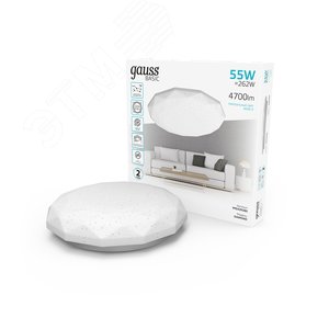 Светильник светодиодный LED НПС ДБО 55 Вт 4000К d500х80 мм IP20 Space Diamond Basic Gauss - фото 2