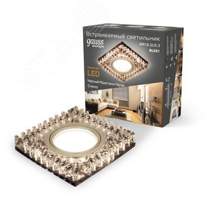 Светильник Backlight BL031 Квадрат. Черн.Кристал/Хром, Gu5.3, LED 2700K 1/40 (BL031) 2
