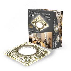 Светильник Backlight BL063 Квадрат. Золотой узор/Золото, Gu5.3, LED 2700K 1/40 (BL063) 2