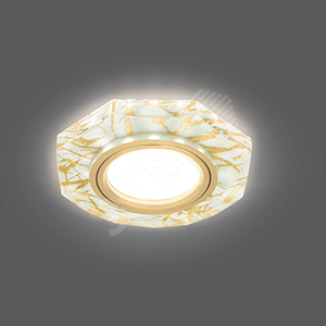 Светильник Backlight BL072 Восемь гран. Золотой узор/Золото, Gu5.3, LED 2700K 1/40 (BL072) - Gauss