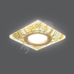 Backlight BL074 Квадрат. Золотой узор/Золото, Gu5.3, LED 2700K 1/40 - Gauss
