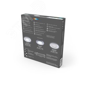 Светильник светодиодный ДВО 9 Вт 540 лм 4000К AC 220В IP20 круг D144х31мм монт d110мм Алюминий 2 режима работы фоновая подсветка Bubbles Gauss 4