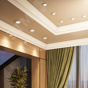 Светильник светодиодный ДВО 9 Вт 540 лм 4000К AC 220В IP20 круг D144х31мм монт d110мм Алюминий 2 режима работы фоновая подсветка Bubbles Gauss 5