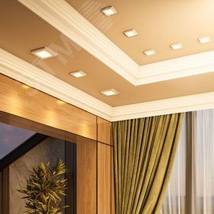 Светильник светодиодный ДВО 16 Вт 1200 лм 3000К AC 220В IP20 круг D193х31мм монт d160мм Алюминий 2 режима работы фоновая подсветка Bubbles 5