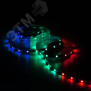 Лента светодиодная LED 6 Вт/м 390 Лм/м 5050-SMD 30 шт/м 12 В DC RGB RGB IP20 блистер (5 м ) (комплект) Basic Gauss (BT012) - фото 4