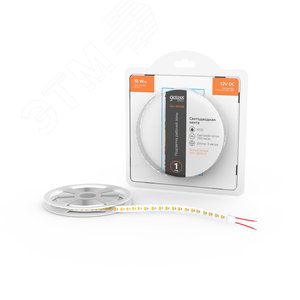 Лента светодиодная 10 Вт/м DC 12В 3000К IP20 120LED SMD2835 (блистер 3м) 700 лм/м Basic - фото 2