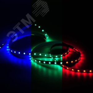 Лента светодиодная 10 Вт/м DC 12В RGB IP20 60LED SMD5050 (блистер 5м) 700 лм/м Basic - фото 2