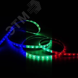 Лента светодиодная LED 12 Вт/м 780 Лм/м 5050-SMD 60 шт/м 12 В DC RGB RGB IP65 блистер (5 м ) (комплект) Basic Gauss (BT072) - фото 4