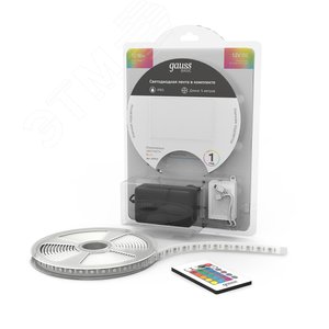 Лента светодиодная LED 12 Вт/м 780 Лм/м 5050-SMD 60 шт/м 12 В DC RGB RGB IP65 блистер (5 м ) (комплект) Basic Gauss (BT072) - фото 2