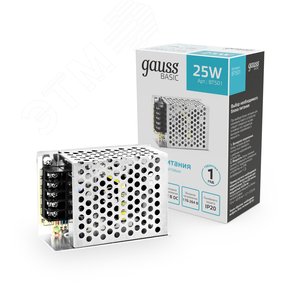 Блок питания (драйвер) для светодиодной ленты LED 12 В 25 Вт IP20 Basic Gauss (BT501) - фото 2