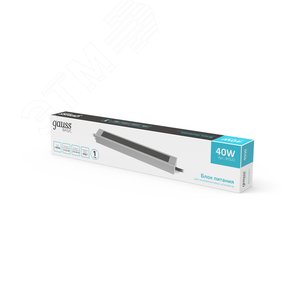 Блок питания для светодиодной ленты 40 Вт AC 176-264В Uвых 12В IP67 220х30х20мм Basic - фото 3