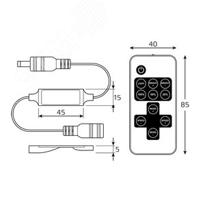 Диммер для светодиодной ленты LED 12 В 72 Вт Basic Gauss (BT600) - фото 5