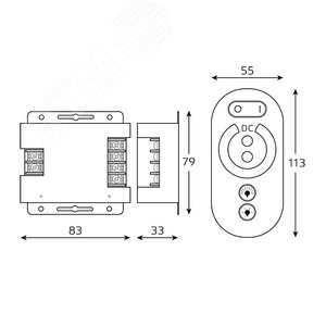 Диммер для светодиодной ленты LED 12 В 216 Вт Basic Gauss (BT601) - фото 5