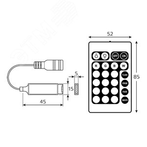 Контроллер RGB Basic для ленты LED 12V 72W 1/200 | BT610 | Gauss - фото 5