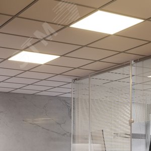 Светильник светодиодный ДВО 30 Вт 3000 лм 4000К AC 220В IP40 588х588х50мм матовый опал для потолков Грильято (планки крепления в комплекте) с БАП аварийный CRI>80Ra MiR - фото 4