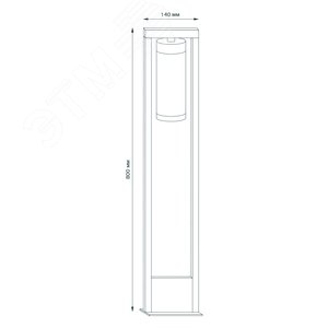 Светильник садово-парковый столб НТУ 1хE27 AC 220В Черный IP54 142х142х800мм Алюминий max 60Вт ландшафтный Clio Gauss - фото 6
