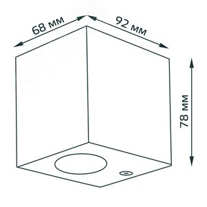 Светильник архитектурный ДБУ под лампу 35 Вт 1хGU10 AC 220В IP54 80х67х92мм Cube Gauss - фото 6