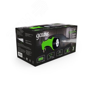 Фонарь светодиодный ручной 40 лм Черный IP33 аккумуляторный Lead acid 350мАч GFL Gauss - фото 5