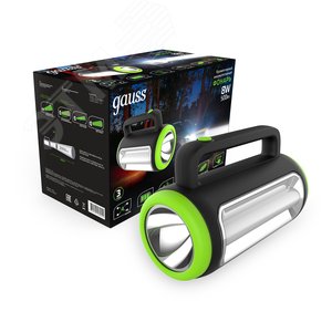 Фонарь прожекторный светодиодный GFL603 8W 500lm lead acid 1500mAh диммируемый LED 1/10/20 | GF603 | Gauss - фото 2