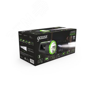Фонарь прожекторный LED 5 Вт 280 Лм диммируемый Li-ion 5000mAh модель GFL701 Gauss (GF701) - фото 3