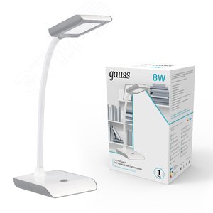 Светильник настольный LED 8 Вт 550 Лм 4000K белый с серым модель GTL101 220-240 В Gauss - фото 2