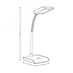 Светильник настольный LED 8 Вт 550 Лм 4000K белый с серым модель GTL101 220-240 В Gauss - фото 6
