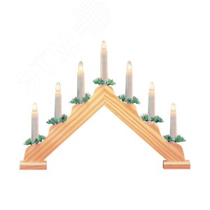Светильник светодиодный ''Новогодняя горка'' 7 LED свечей 0,1 Вт 7 тёплый свет дерево новогодний декор батарейки в комплекте Holiday - Gauss
