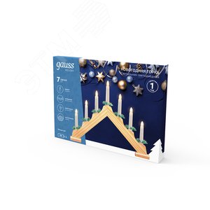 Светильник светодиодный ''Новогодняя горка'' 7 LED свечей 0,1 Вт 7 тёплый свет дерево новогодний декор батарейки в комплекте Holiday - фото 3