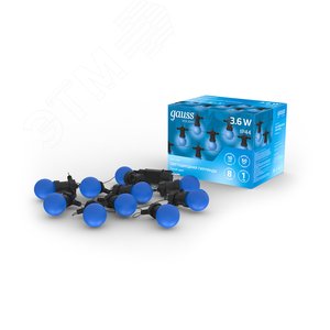 Гирлянда светодиодная Белт Лайт 10 несменных ламп 7,7 м IP44 синий Holiday Gauss (HL063) - фото 3