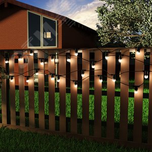 Гирлянда светодиодная Белт Лайт 10 сменных ламп 7,7 м IP65 Е27 черный Holiday Gauss (HL070) - фото 10