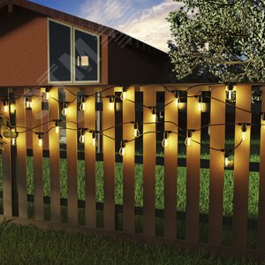 Гирлянда светодиодная Белт Лайт 10 сменных ламп 7,7 м IP65 Е27 черный Holiday Gauss (HL070) - фото 11