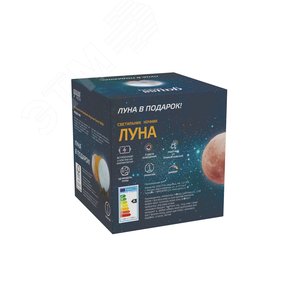 Светильник ночник настольный 1 Вт 100 лм 2700-5000К DC 5В Белый IP20 100х100х100мм 3D Луна с Li-ion акк 450мА D10 см NN Gauss - фото 5