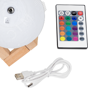 Светильник настольный Gauss NN002 3D Луна 1W RGB 5V Li-ion 450mA D10см белый c пультом LED 1/6/24 (NN002) - фото 3